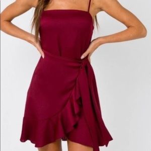 Princess Polly: Aleutian mini dress in wine size 2